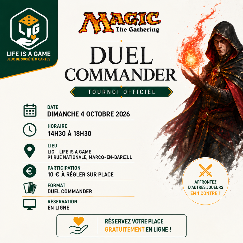 Affiche : Tournois Magic Duel Commander