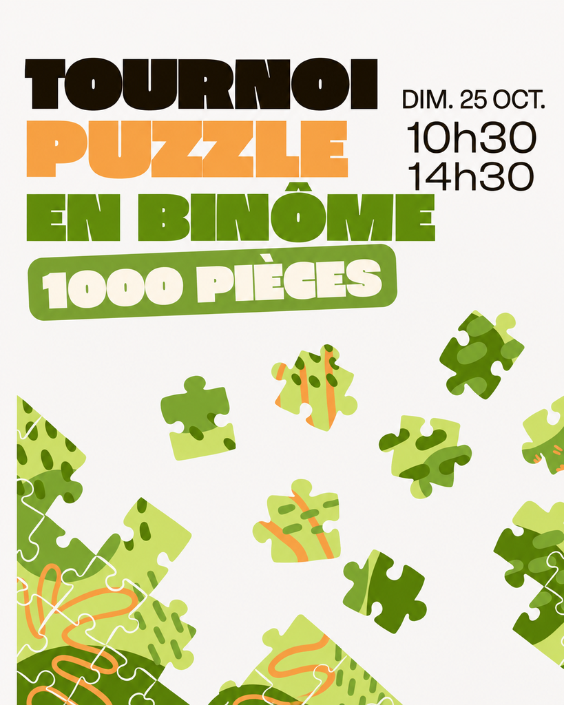 Affiche : tournoi puzzle 1000 pièces