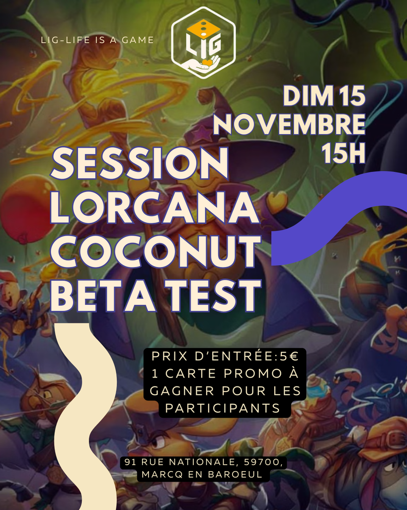 Affiche : Session Lorcana Coconut (beta test)