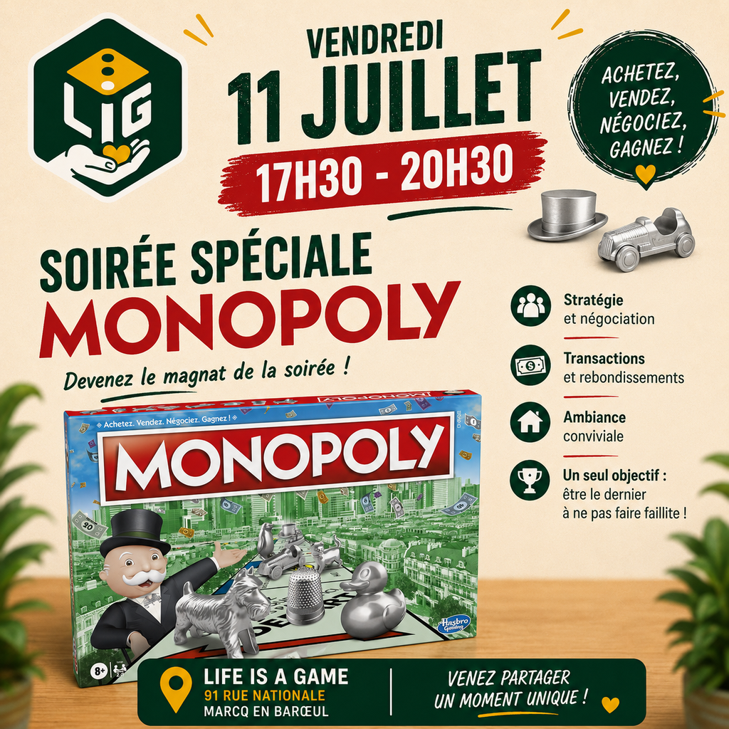Affiche : Soirée monopoly