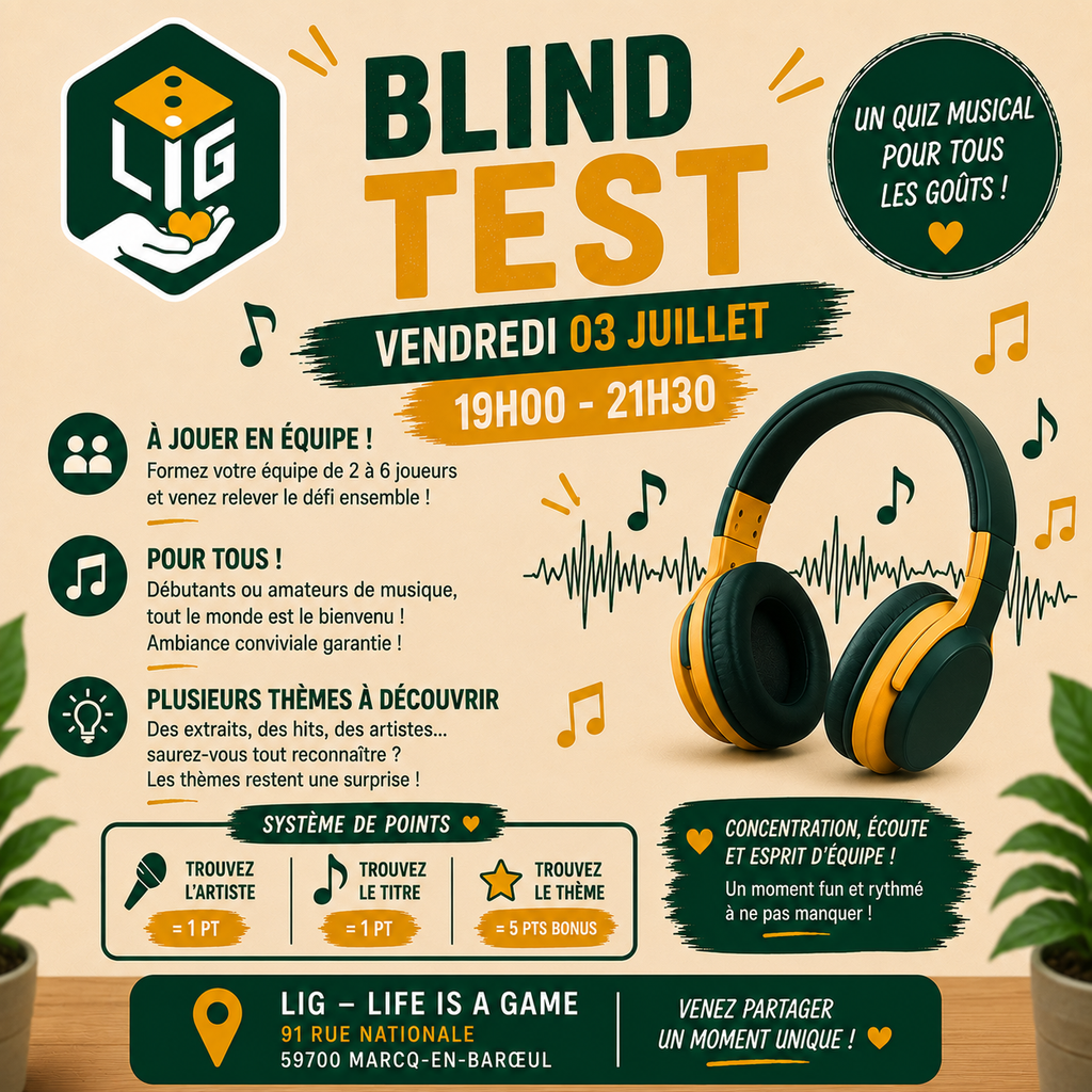 Affiche : Soirée Blind Test