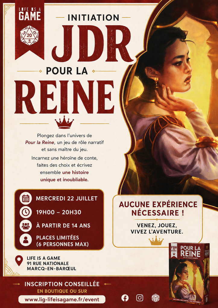 Affiche : Initiation JDR pour la reine
