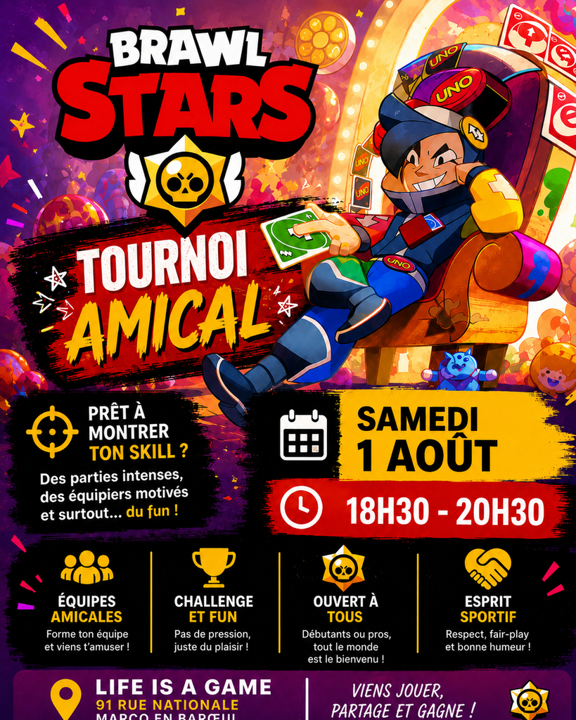 Affiche : Tournoi amical brawl stars