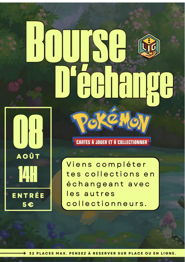 Affiche : Bourse d'échange Cartes Pokémon