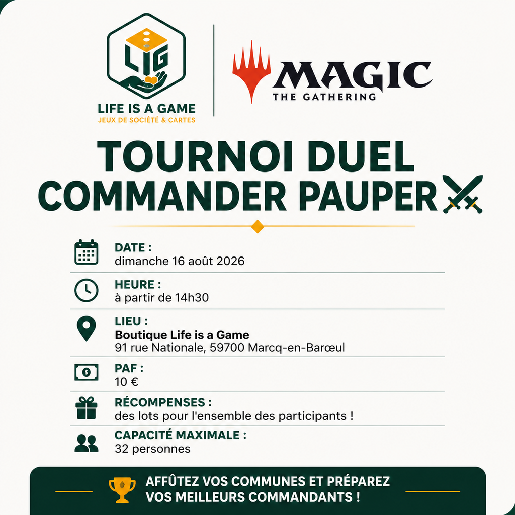 Affiche : Magic : Tournoi Duel Commander Pauper