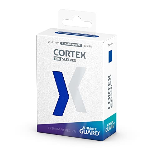 Ultimate Guard Cortex Outer Card Sleeves 100 Standard Size TCG Sleeves 66 X 91mm Blue Back Glossy Finish No PVC & Acid-Free High Clarity Standar
