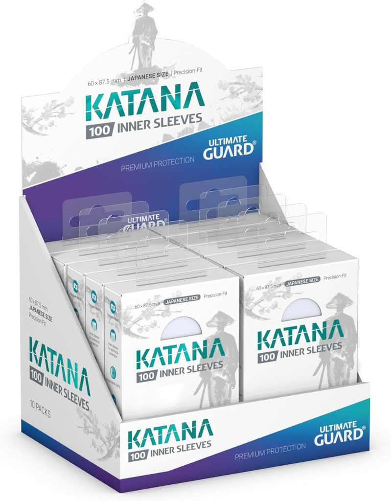 Ultimate Guard Katana Inner Card Sleeves 100 Japanese Size TCG Sleeves 64 X 89mm Clear Tournament Sleeves No PVC & Acid-Free Optimal Double-Slee