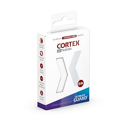 Ultimate Guard Cortex Card Sleeves 60 Japanese Size TCG Sleeves 62 X 89mm White Back Glossy Finish No PVC & Acid-Free High Clarity Japanese Glos