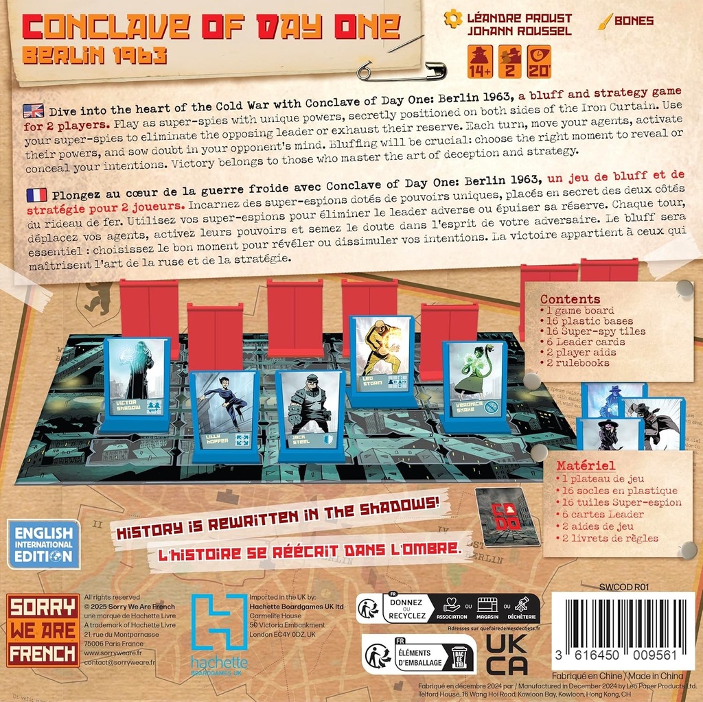 Sorry We Are French SWAF - CODO Berlin 63 - a Fast Game of Bluff and Strategy for 2 Players - Ages 14 and Above
