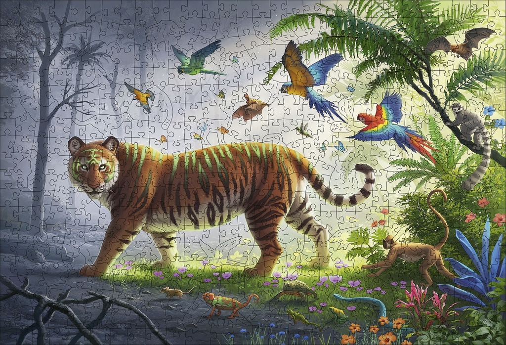 Ravensburger Jungle Tiger Wooden Jigsaw Puzzle - 500 Pieces