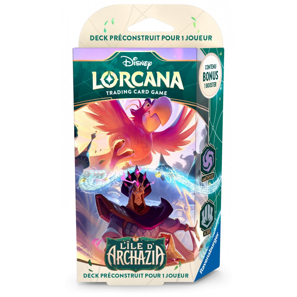 Deck préconstruit Lorcana l'ile d'archazia iago et jafar