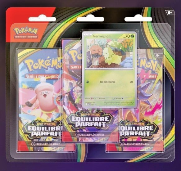 Pokemon 🇫🇷 Tripack Germingon ME03 Perfect Balance 3 Boosters ME3 Mega SEALED