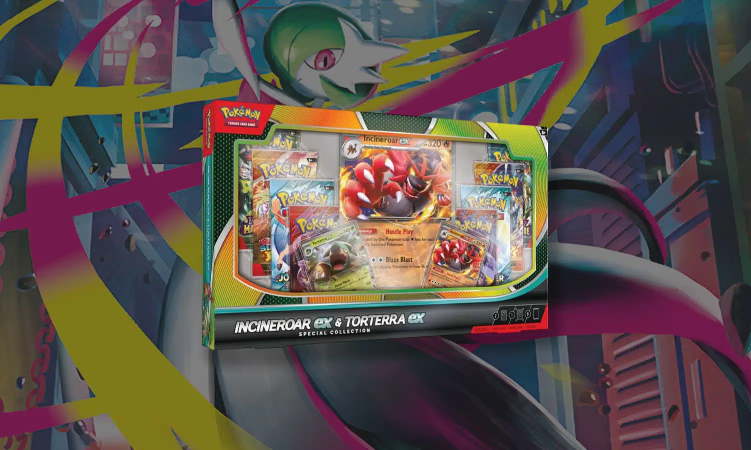 Pokemon collection spéciale félinferno ex et torterra ex / 8 boosters