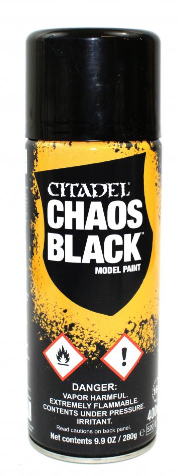 CHAOS BLACK SPRAY (UK/ROW) - Games Workshop