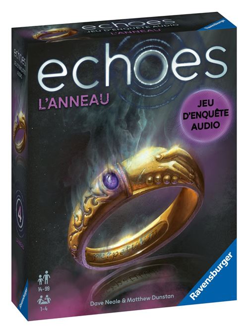- Echoes the Ring - Audio Survey Game for Adults and Children - from 1 to 4 Players Aged 14 and up - Works with a Free Smartphone App - Unisex - 20943