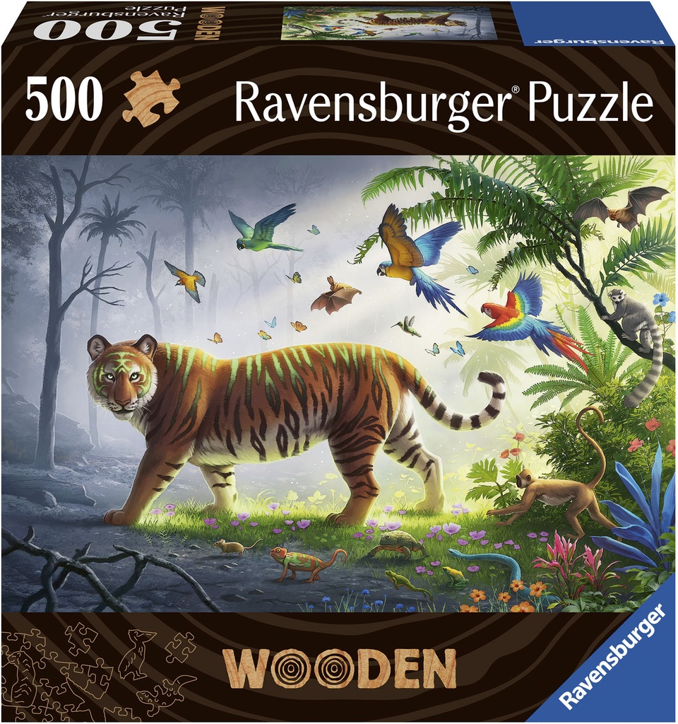 Ravensburger Jungle Tiger Wooden Jigsaw Puzzle - 500 Pieces