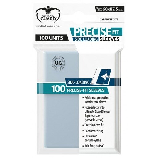 Ultimate Guard Mangas De Ajuste Preciso Carga Lateral Tamaño Japonés Transparente (100)
