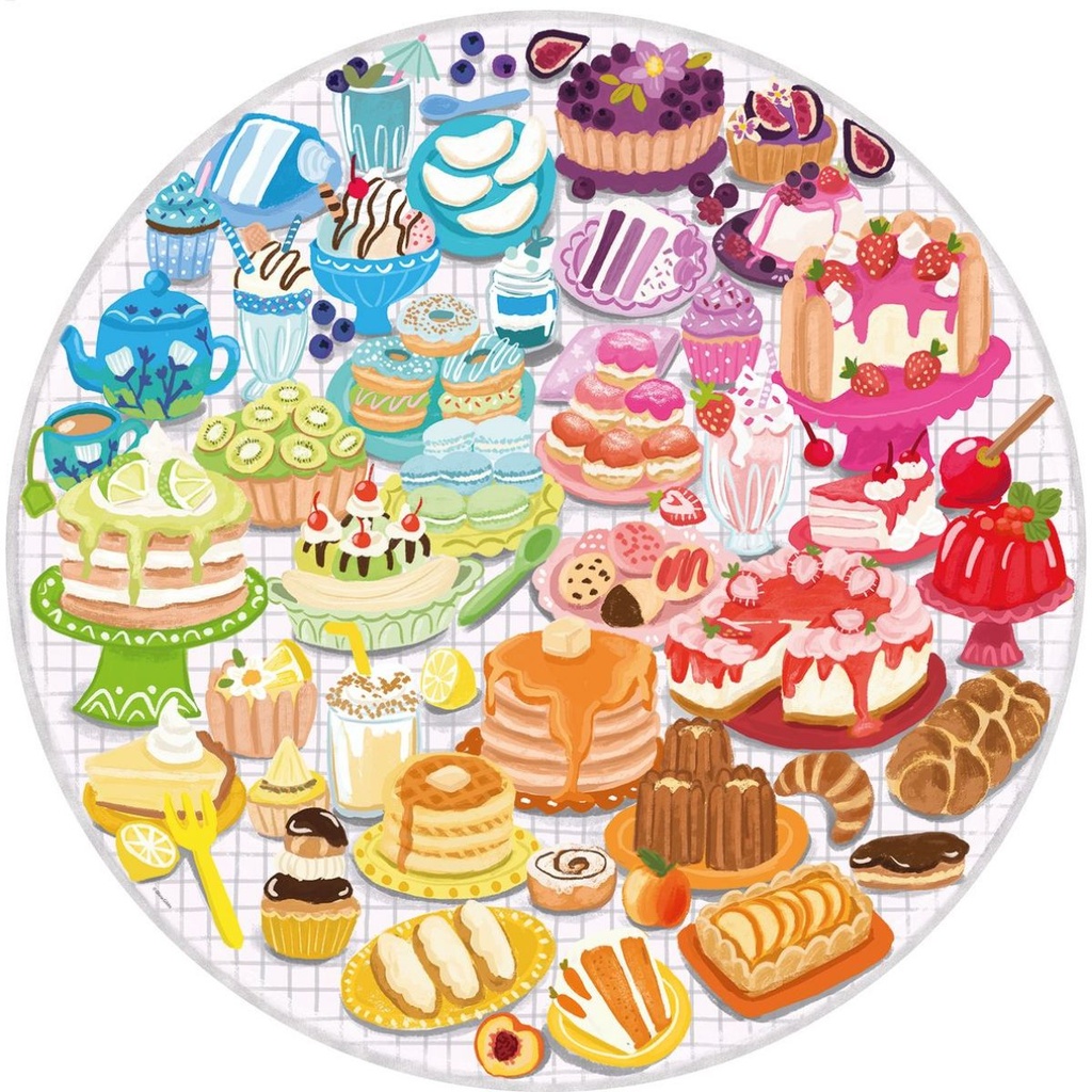 500pc Ravensburger Desserts Circle Themed Family Jigsaw Puzzle Pieces
