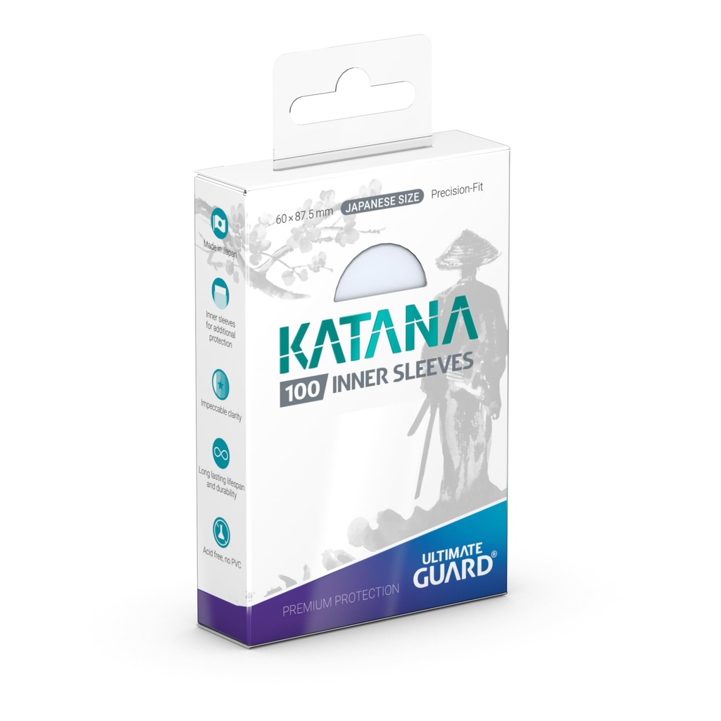 Ultimate Guard Katana Inner Card Sleeves 100 Japanese Size TCG Sleeves 64 X 89mm Clear Tournament Sleeves No PVC & Acid-Free Optimal Double-Slee